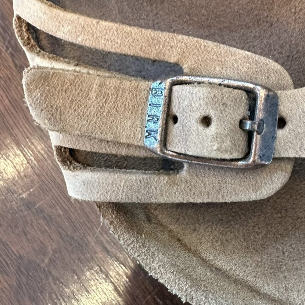 Birkenstock Granada Light Brown Leather Sandals Strappy Buckle Slide Size 42 - Picture 2 of 8